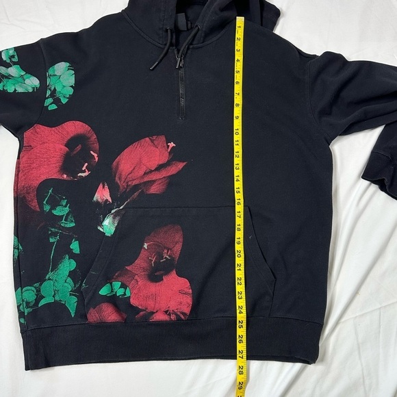 H&M Black Floral Hoodie With Zip Size L - Picture 5 of 6